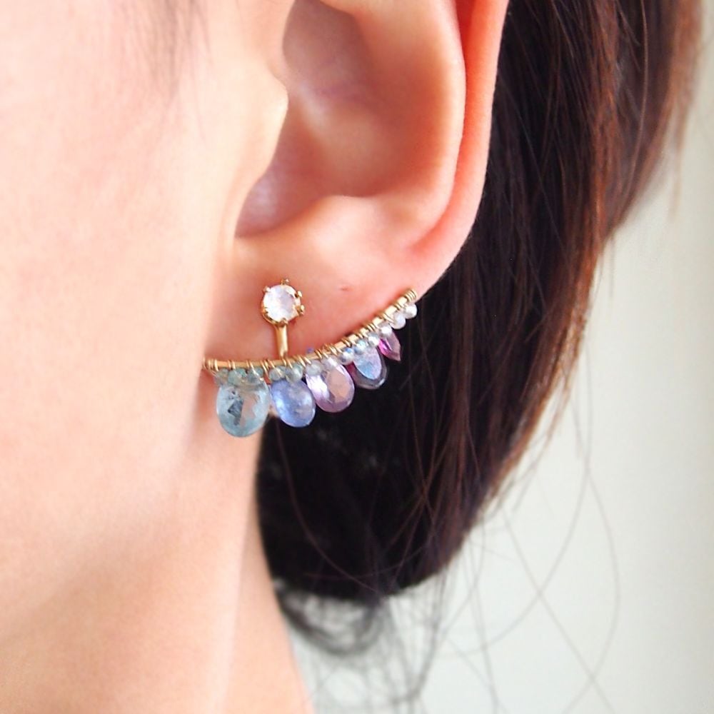 Topaz-Garnet bijoux the line イヤリング 片耳売り