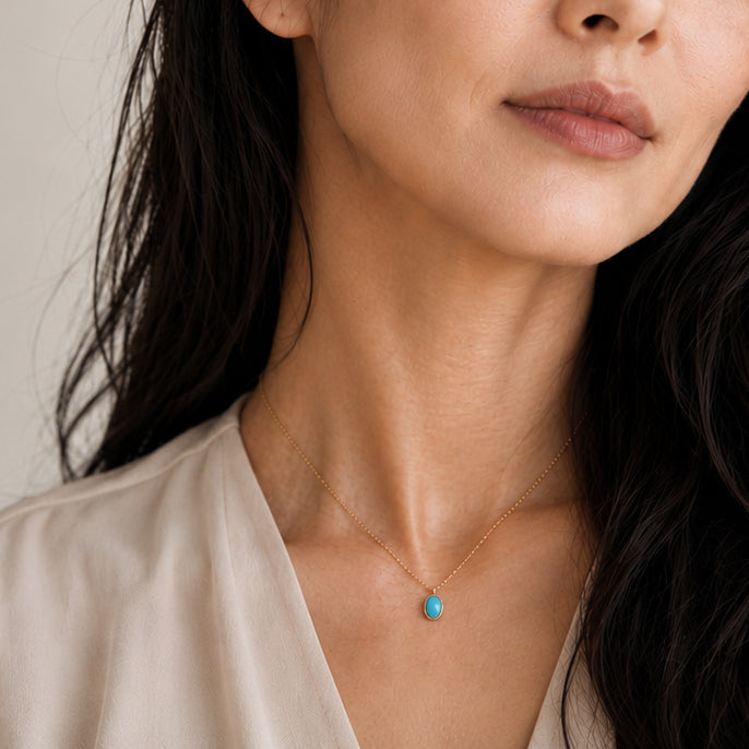 K18 Turquoise drop Necklace