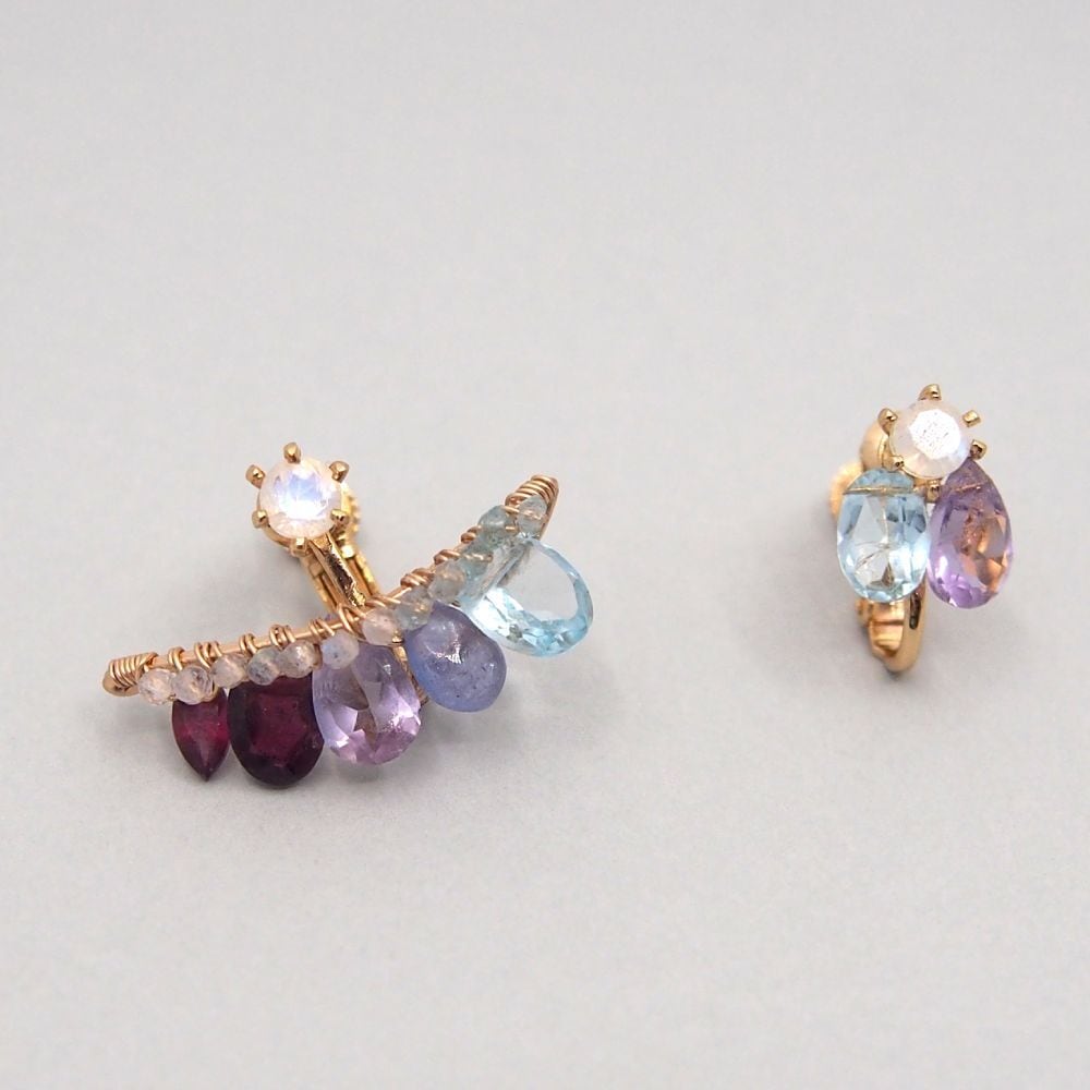 Topaz-Garnet bijoux the line イヤリング 片耳売り