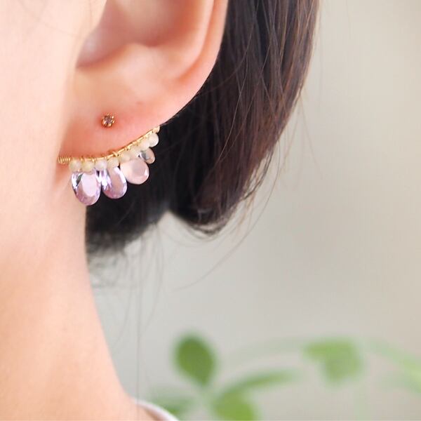 Light amethyst bijoux the line ピアス or イヤリング M 片耳売り