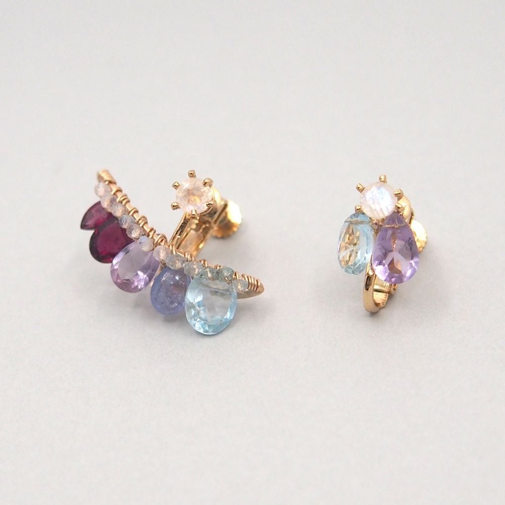 Topaz-Garnet bijoux the line イヤリング 片耳売り
