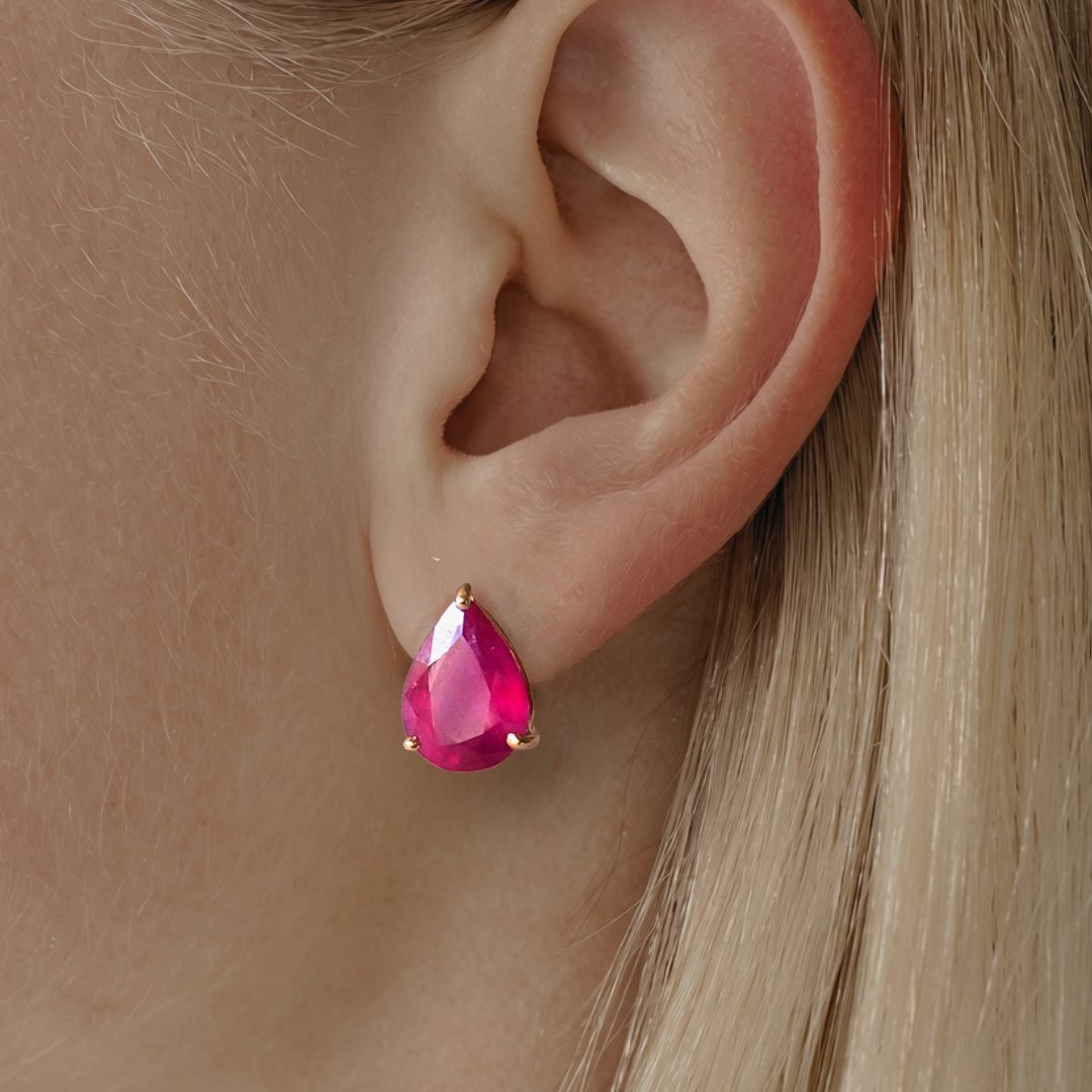 The r Drop ピアス - Ruby - Pair