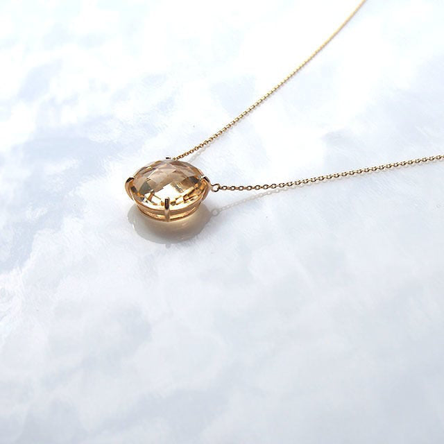 The round Necklace - Citrin