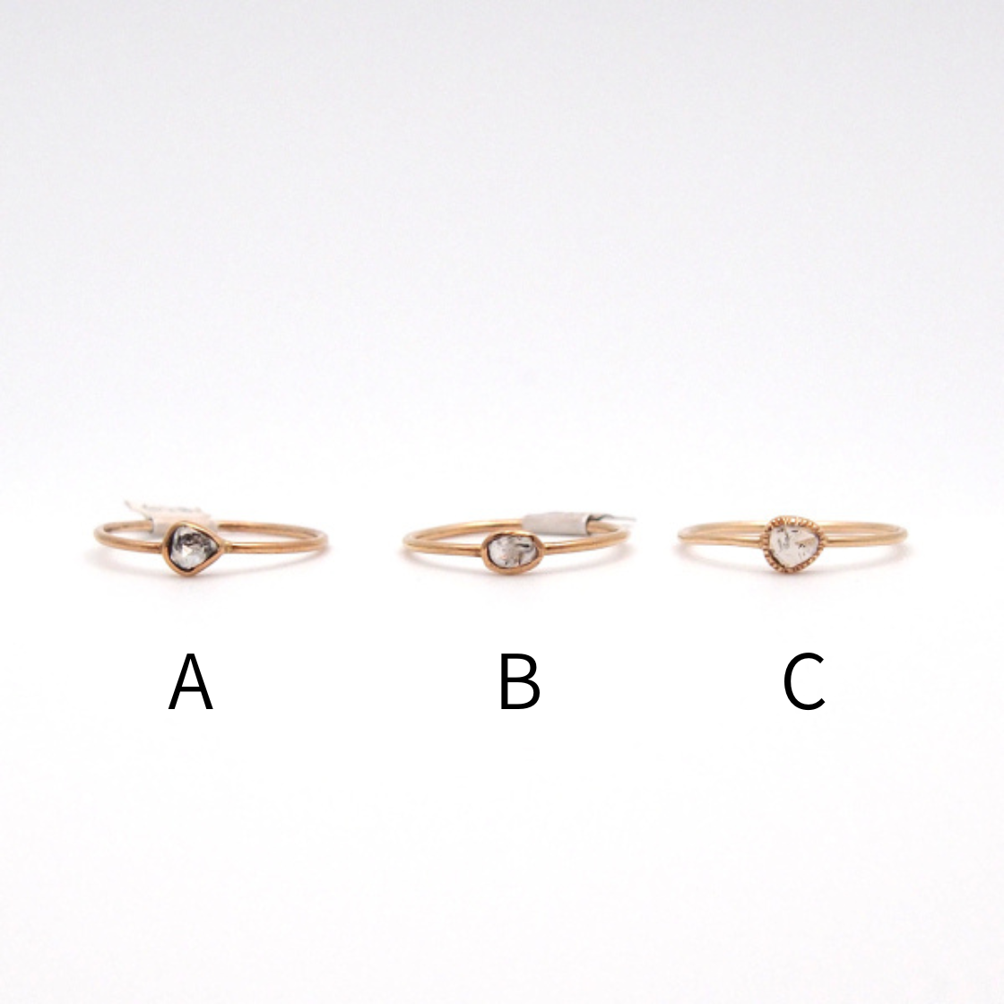 Sliced diamond Ring-a〜c