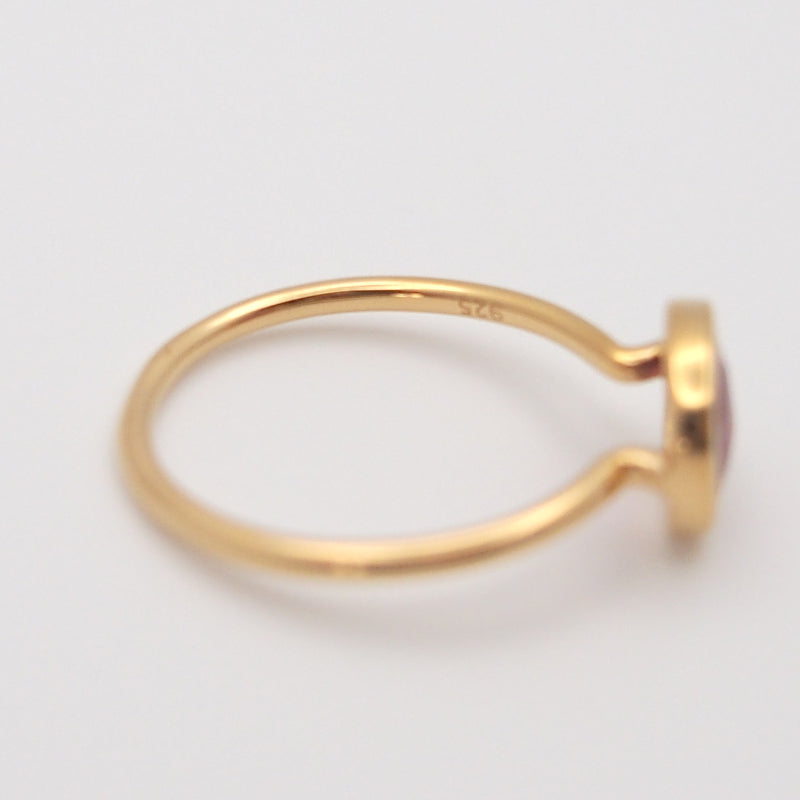 Red tourmaline Ring 1点もの SV×K18GP