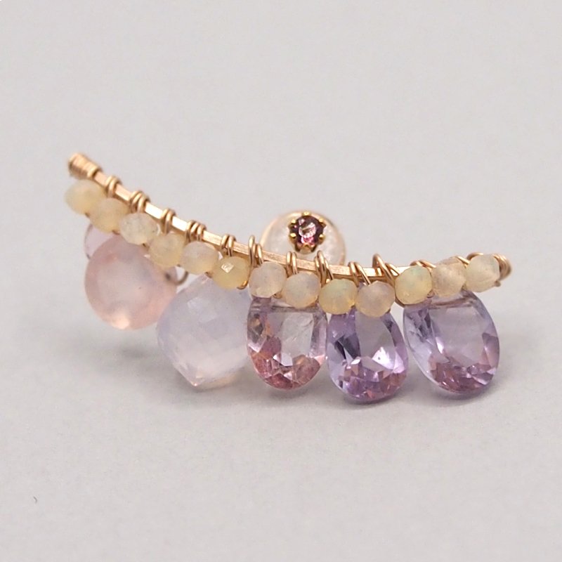 Light amethyst bijoux the line ピアス or イヤリング XL 片耳売り