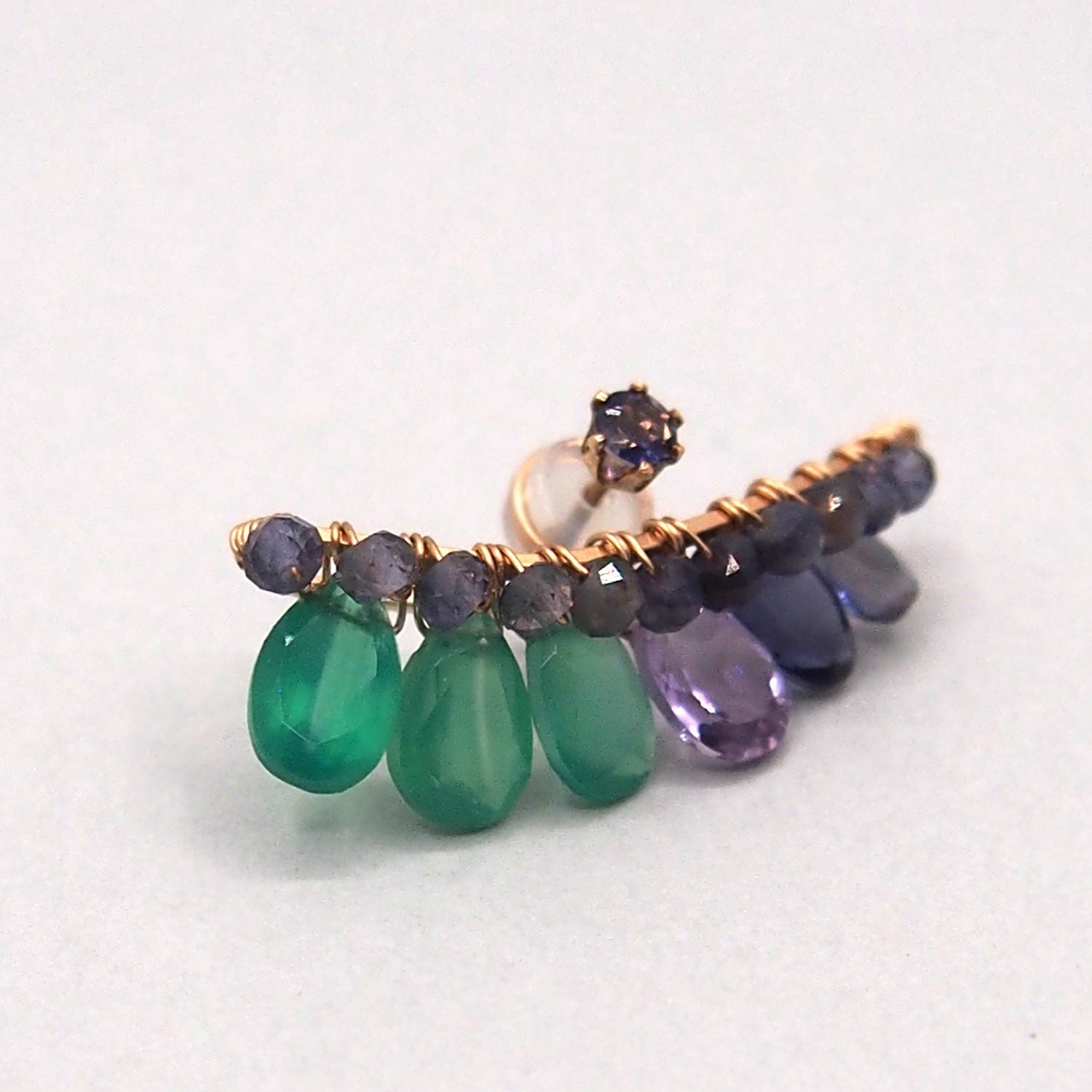 Green onyx ×Iolite bijoux the line ピアスXL 片耳売り