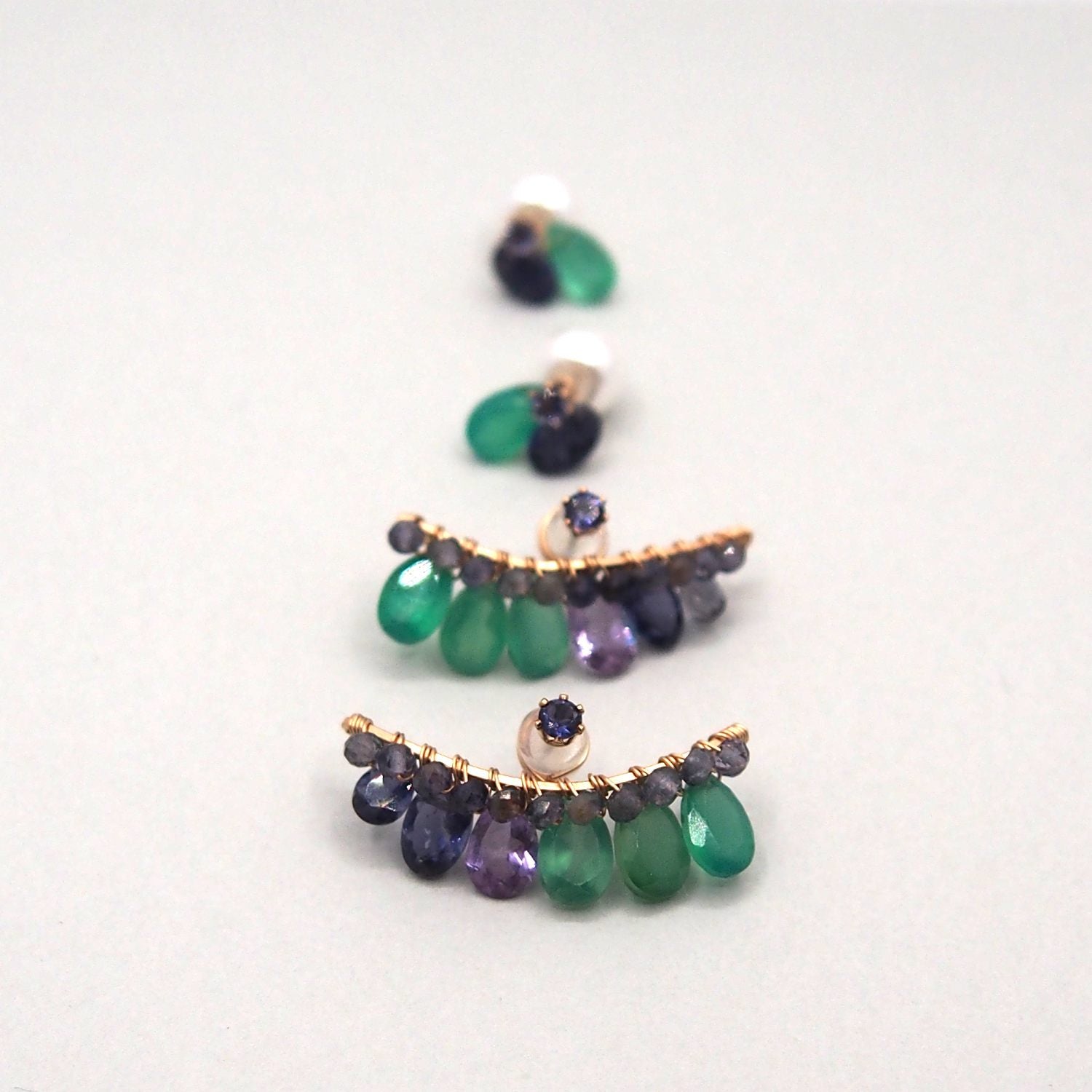 Green onyx ×Iolite bijoux the line ピアスXL 片耳売り