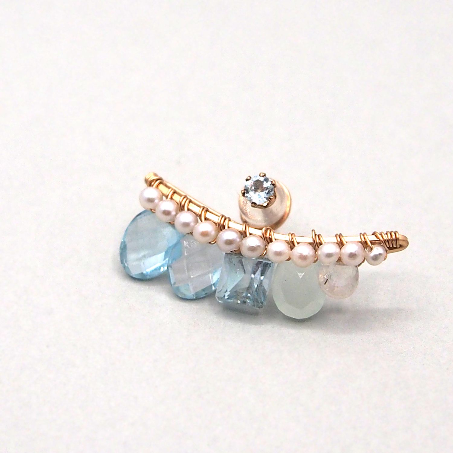 Blue topaz bijoux the line -L ピアス・イヤリング 片耳売り