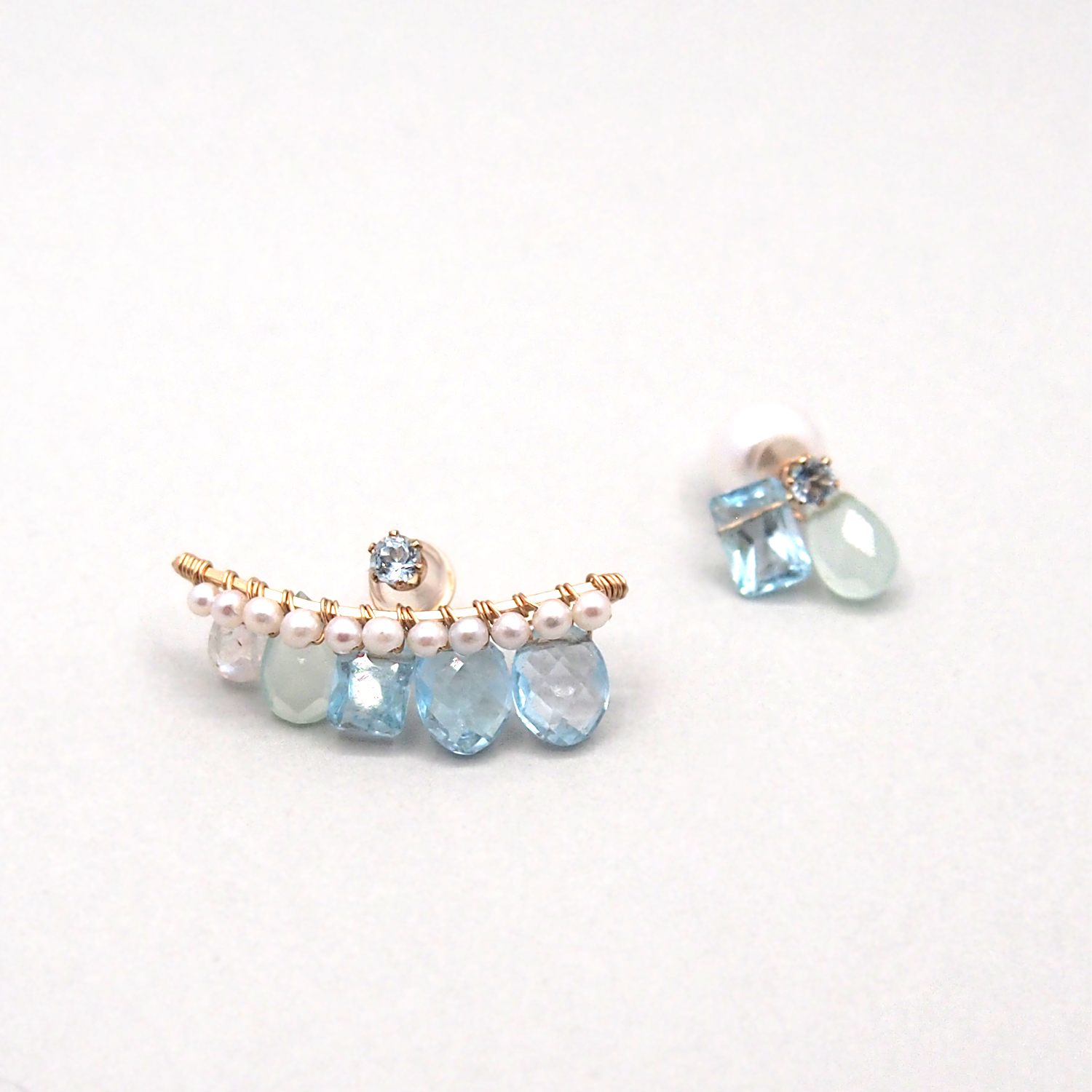 Blue topaz bijoux the line -L ピアス・イヤリング 片耳売り