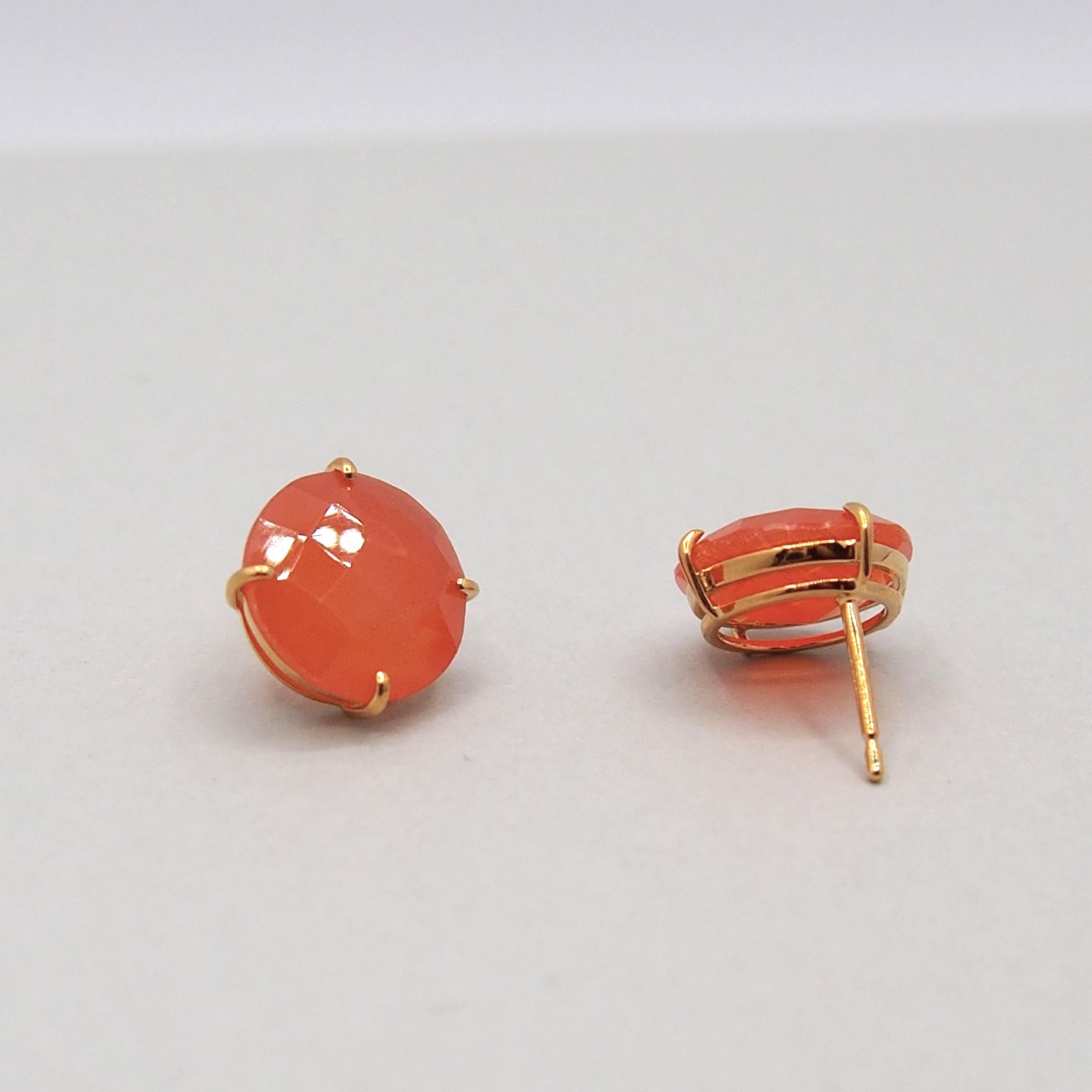 カーネリアン ペアピアス SV×K18GP