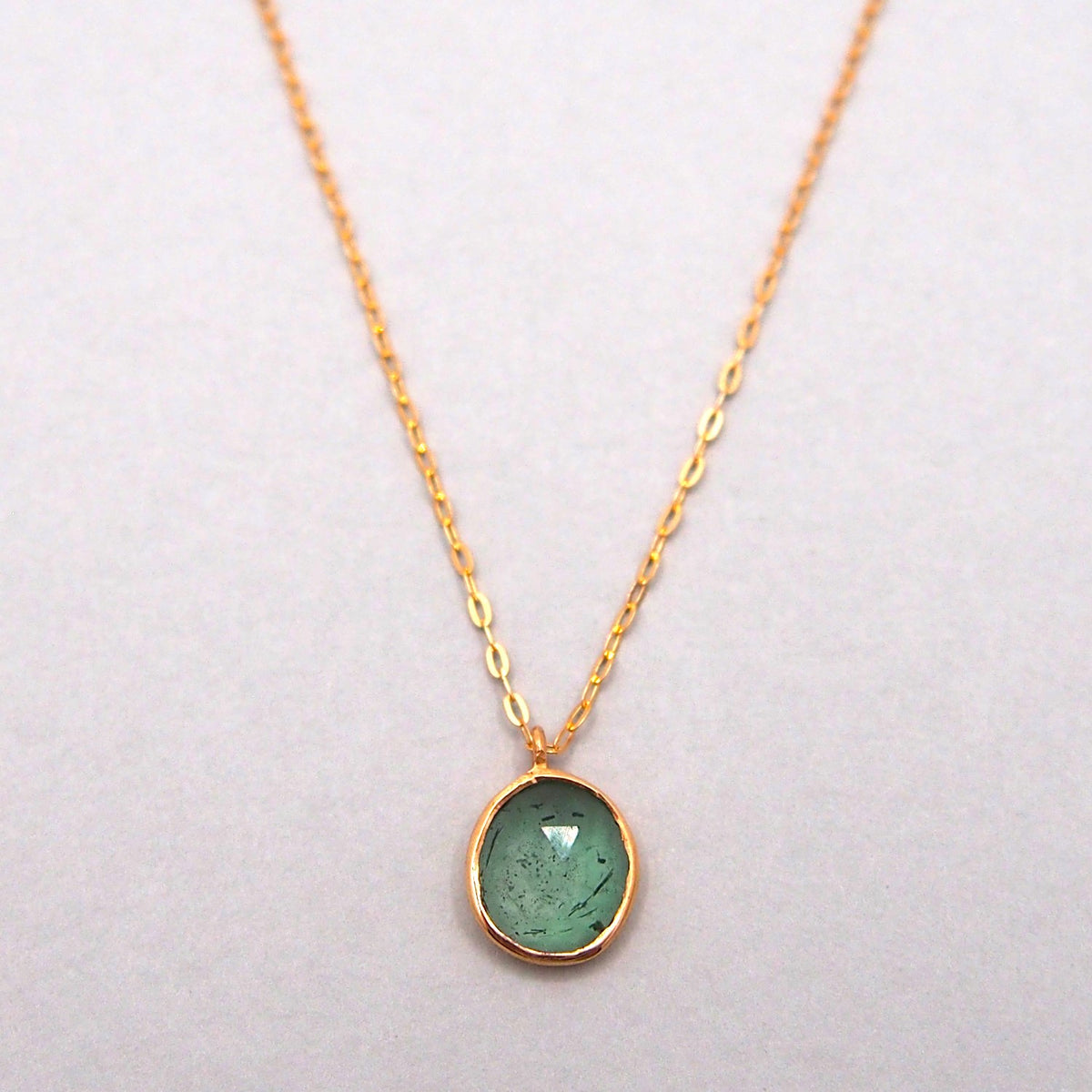 K18 Emerald drop Necklace