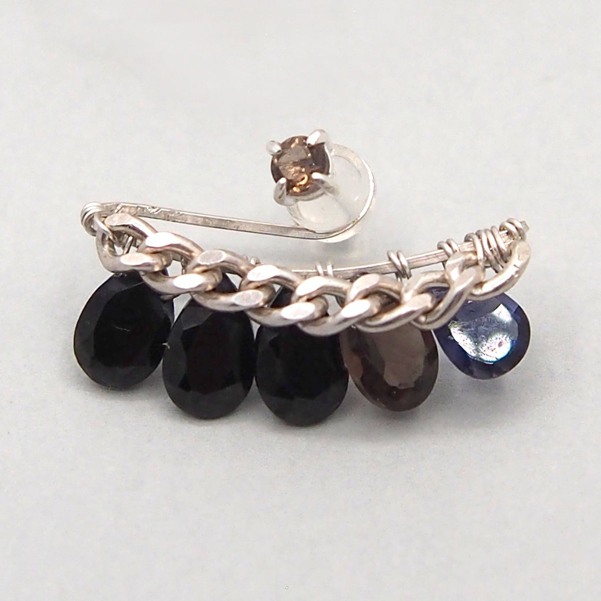 Silver ×Black bijoux the line ピアス片耳売り