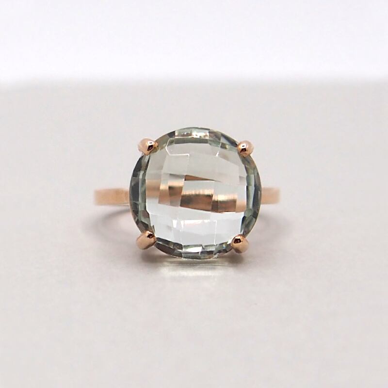 The round Ring - Green amethyst