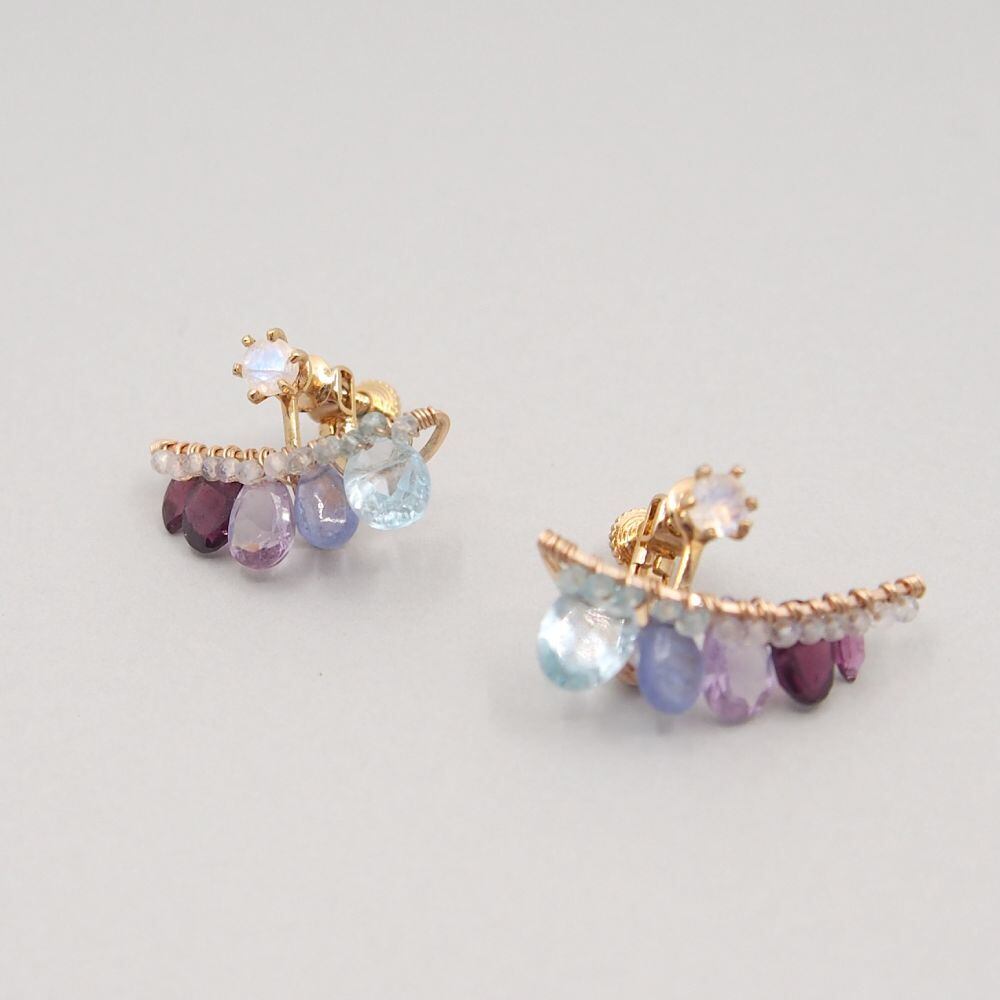 Topaz-Garnet bijoux the line イヤリング 片耳売り
