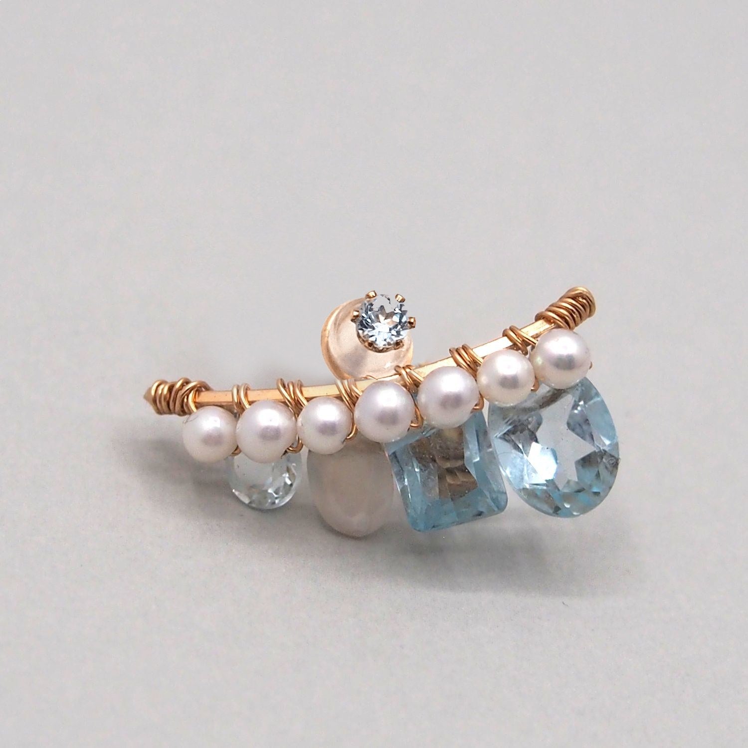 Blue topaz bijoux the line ピアス or イヤリング M 片耳売り