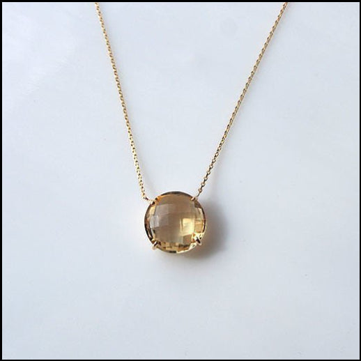 The round Necklace - Citrin