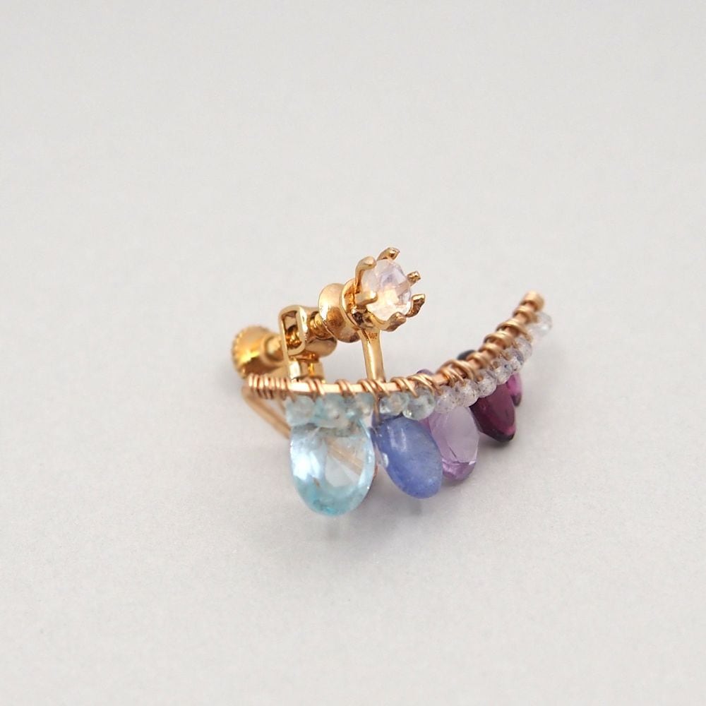 Topaz-Garnet bijoux the line イヤリング 片耳売り