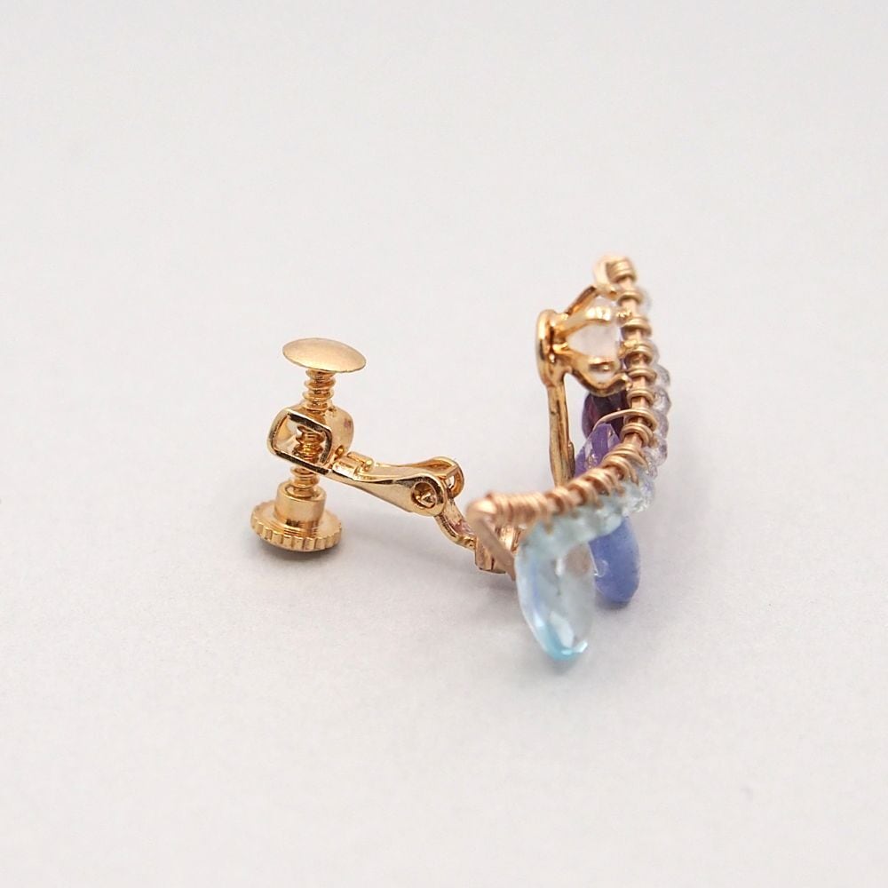 Topaz-Garnet bijoux the line イヤリング 片耳売り
