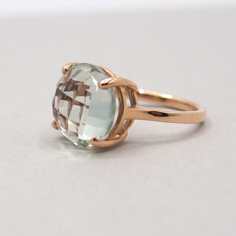 The round Ring - Green amethyst