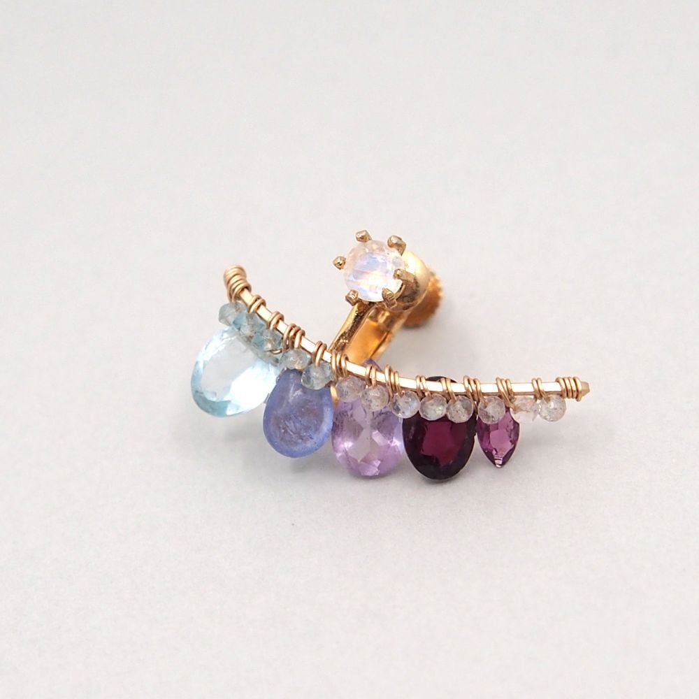 Topaz-Garnet bijoux the line イヤリング 片耳売り