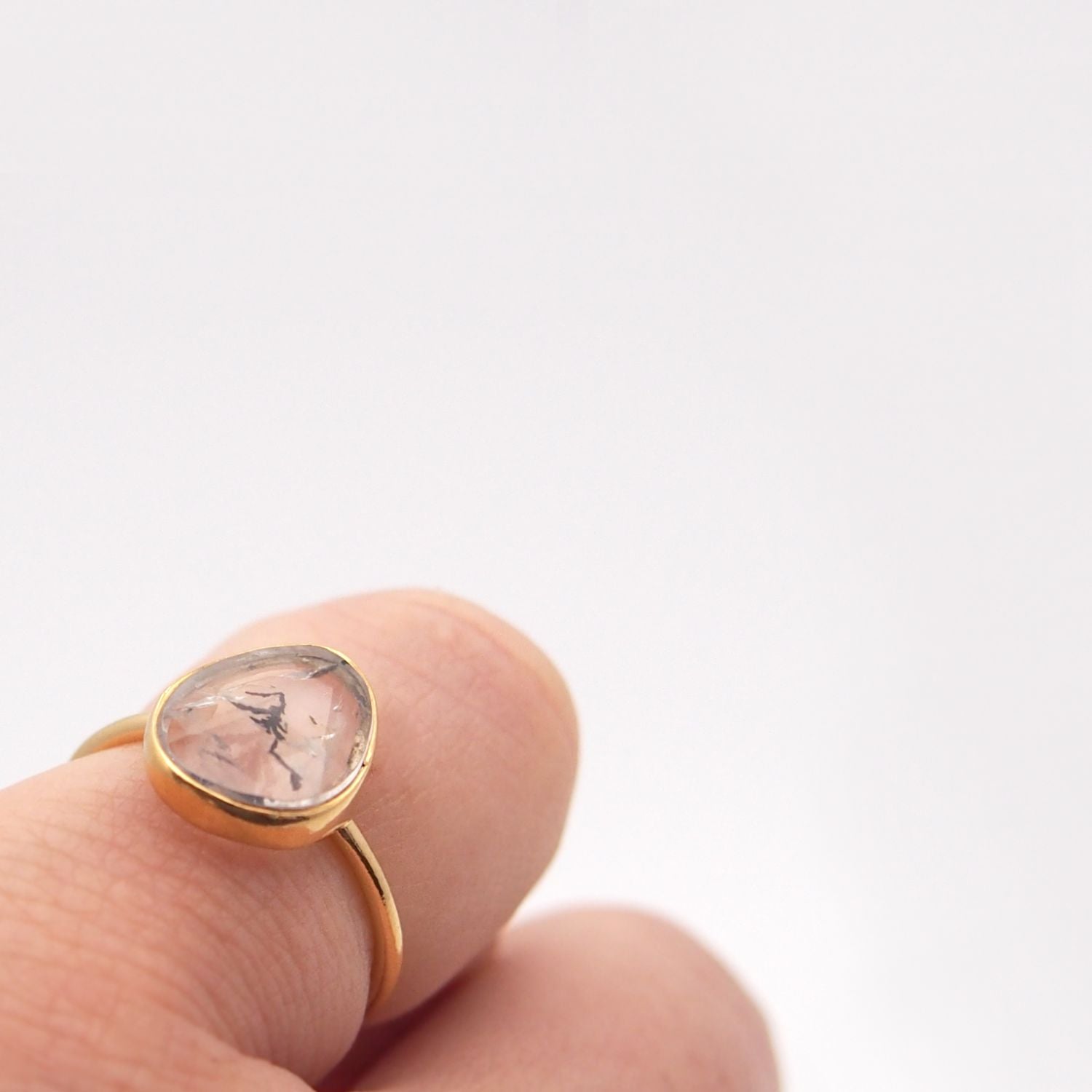 Dendritic Quartz Ring　1点もの SV×K18GP
