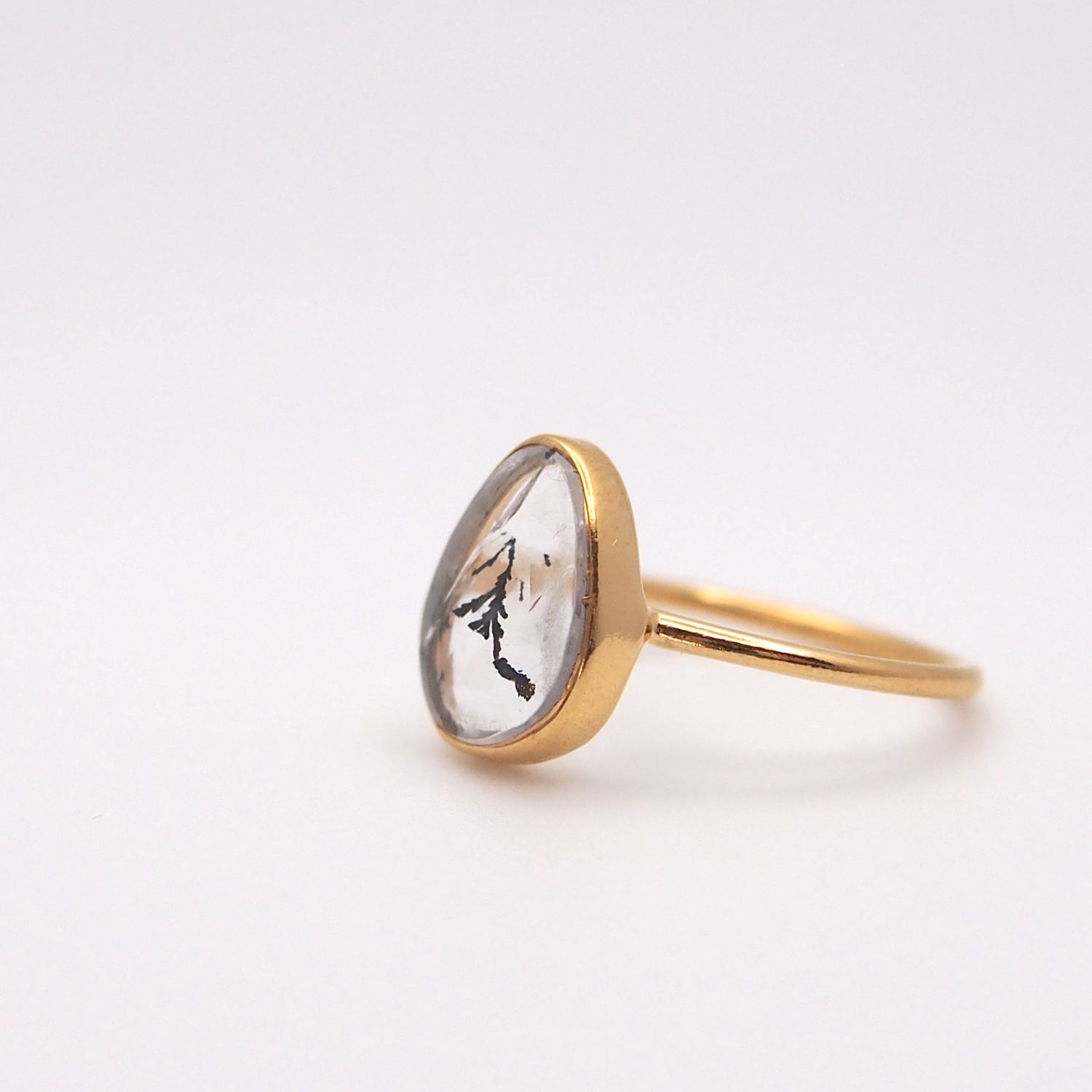 Dendritic Quartz Ring　1点もの SV×K18GP