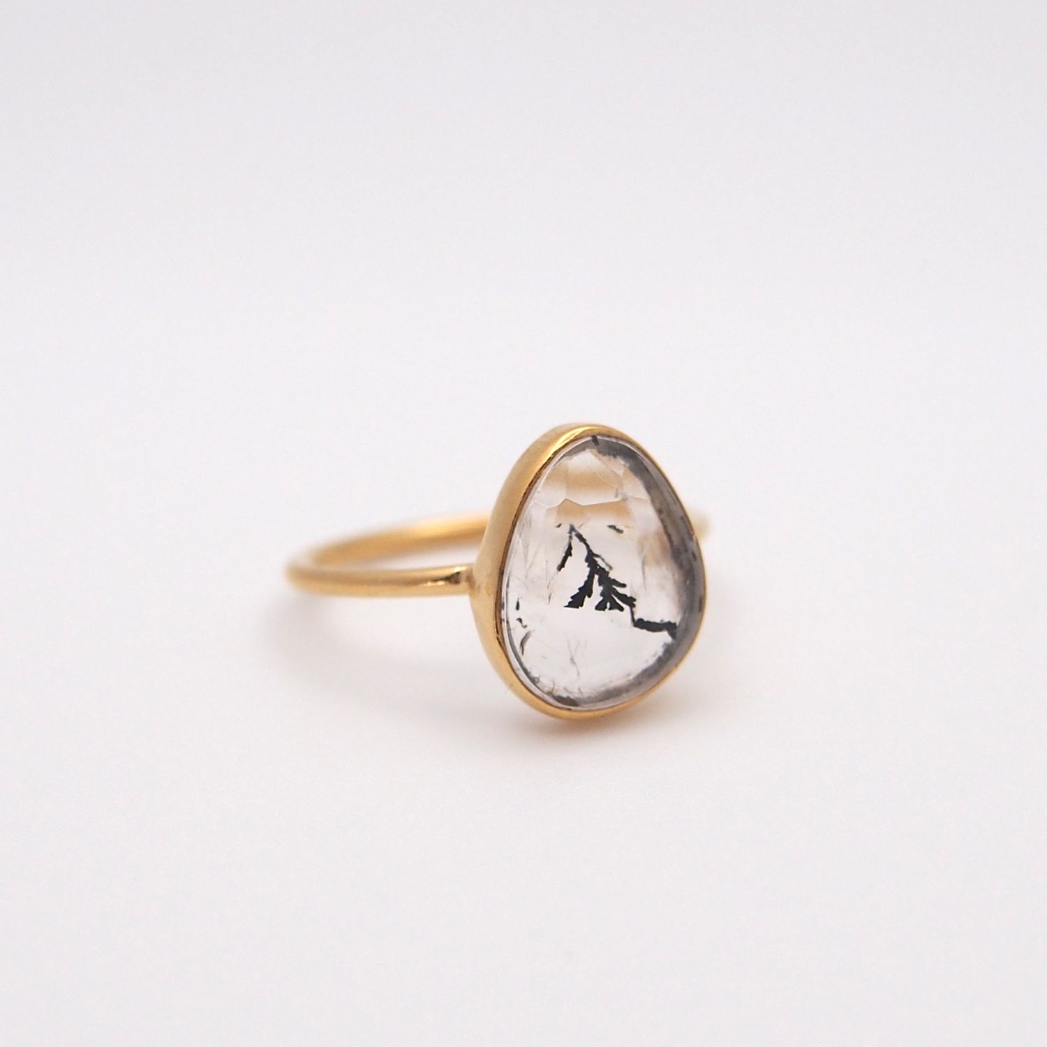 Dendritic Quartz Ring　1点もの SV×K18GP