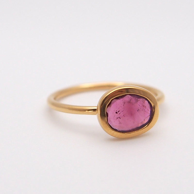 Red tourmaline Ring　1点もの SV×K18GP