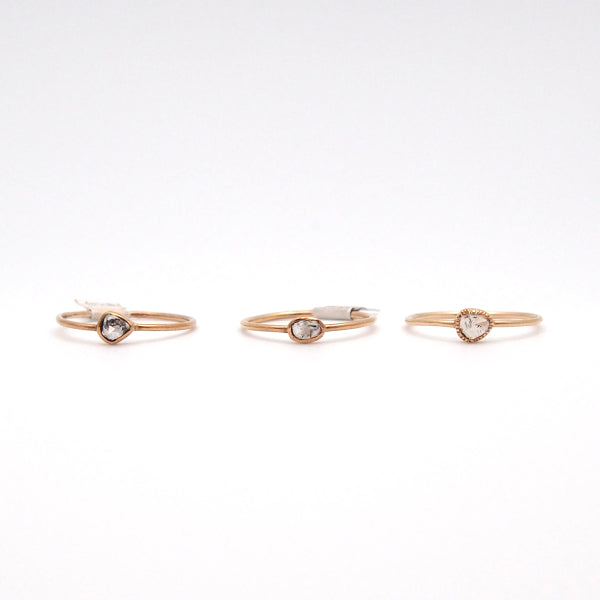 Sliced diamond  Ring-a〜c
