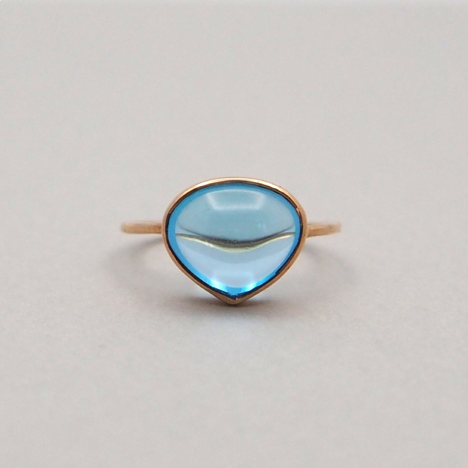 Drop  Ring - Blue topaz
