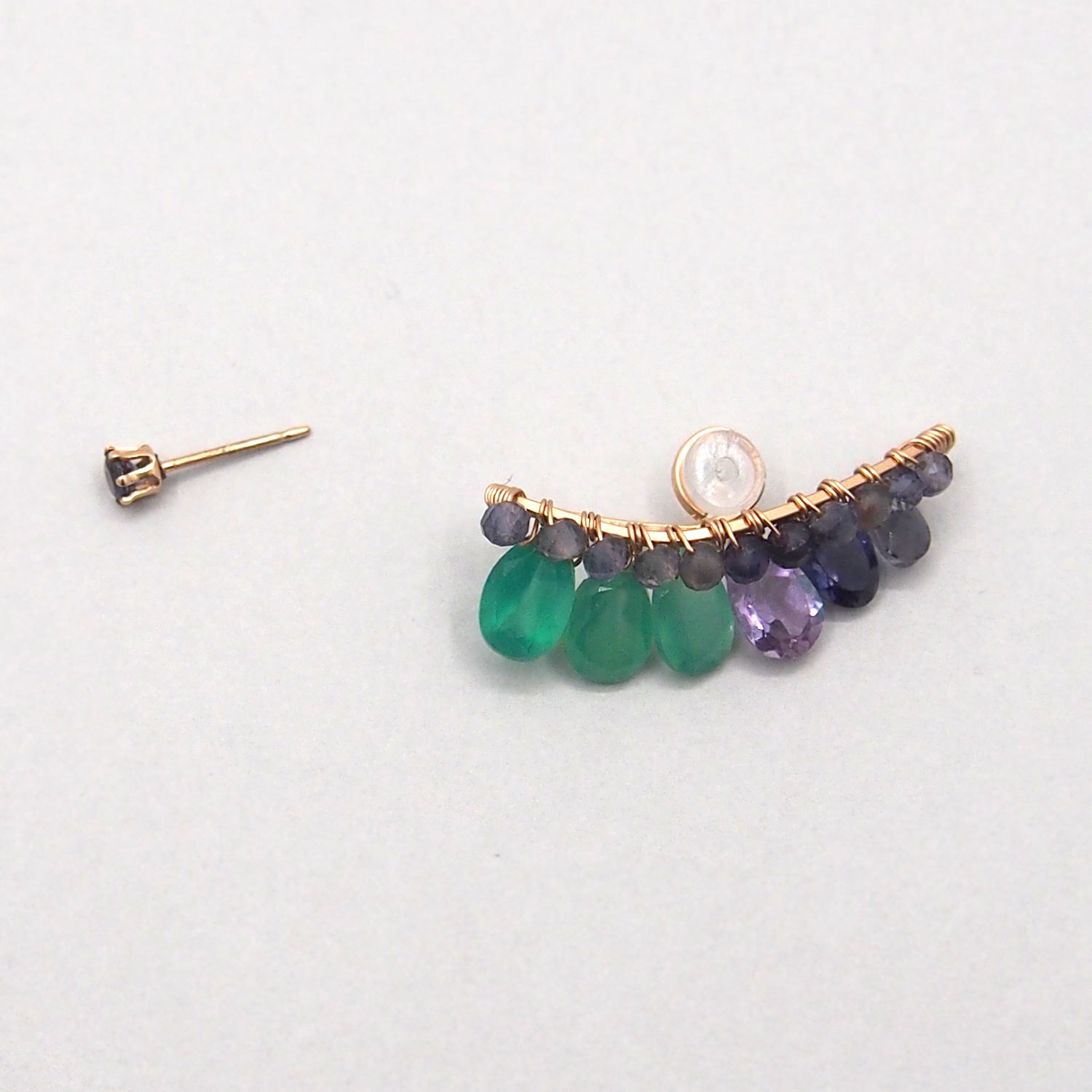 Green onyx ×Iolite bijoux the line ピアスXL 片耳売り