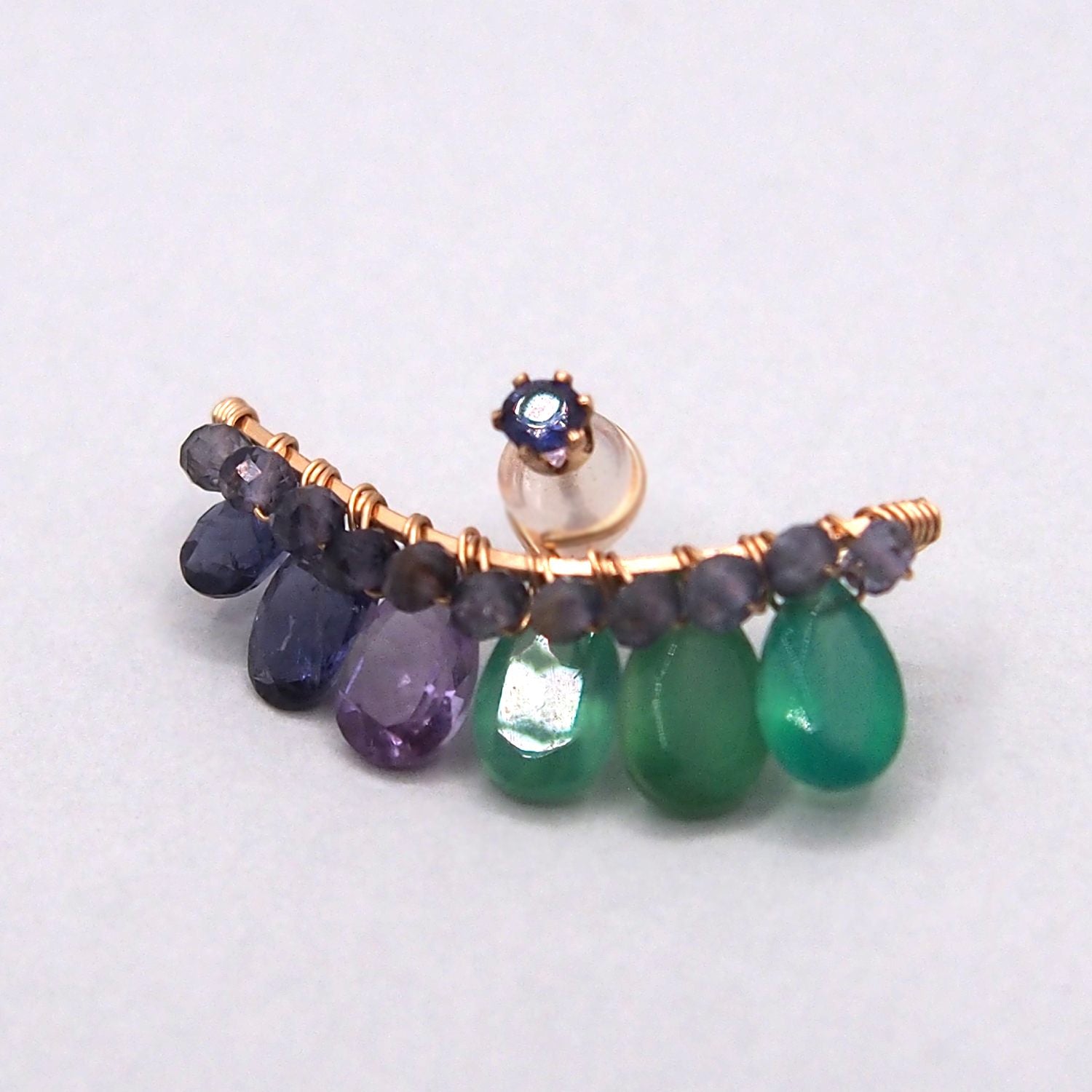 Green onyx ×Iolite bijoux the line ピアスXL 片耳売り