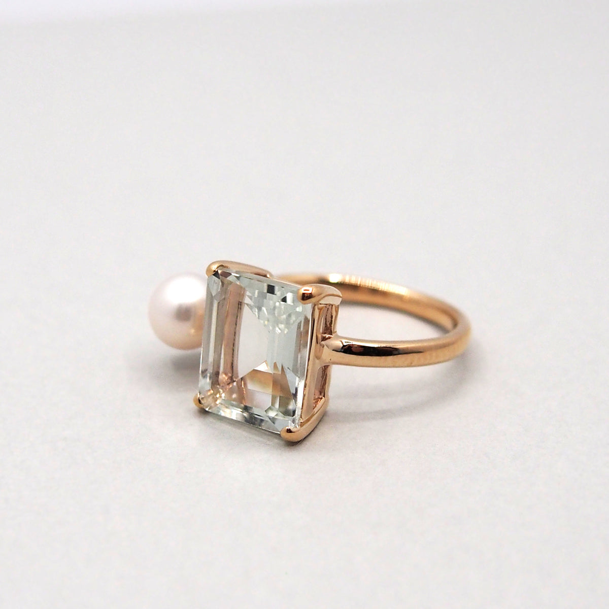 1点のみ　Lectangle×Pearl  Ring_ K10YG