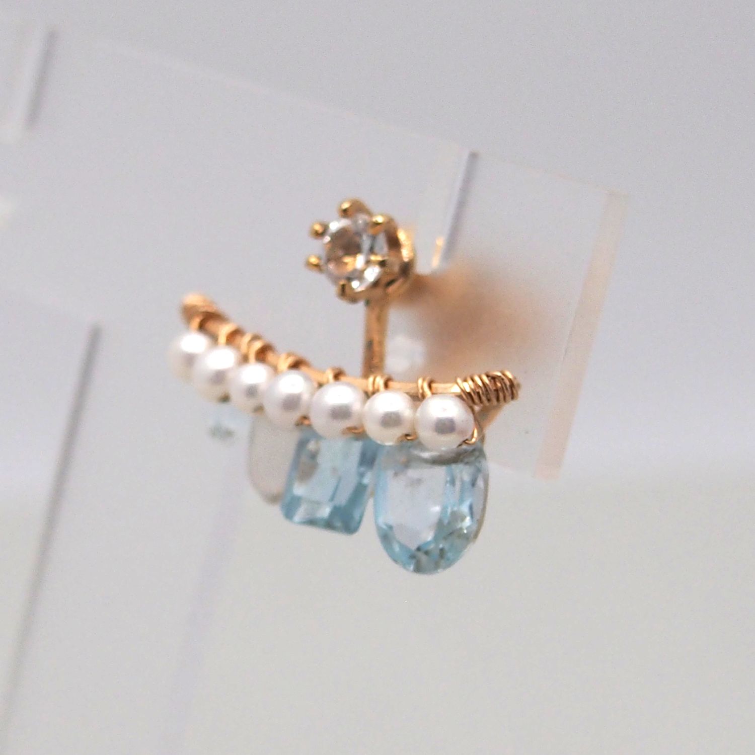 Blue topaz bijoux the line ピアス or イヤリング M 片耳売り