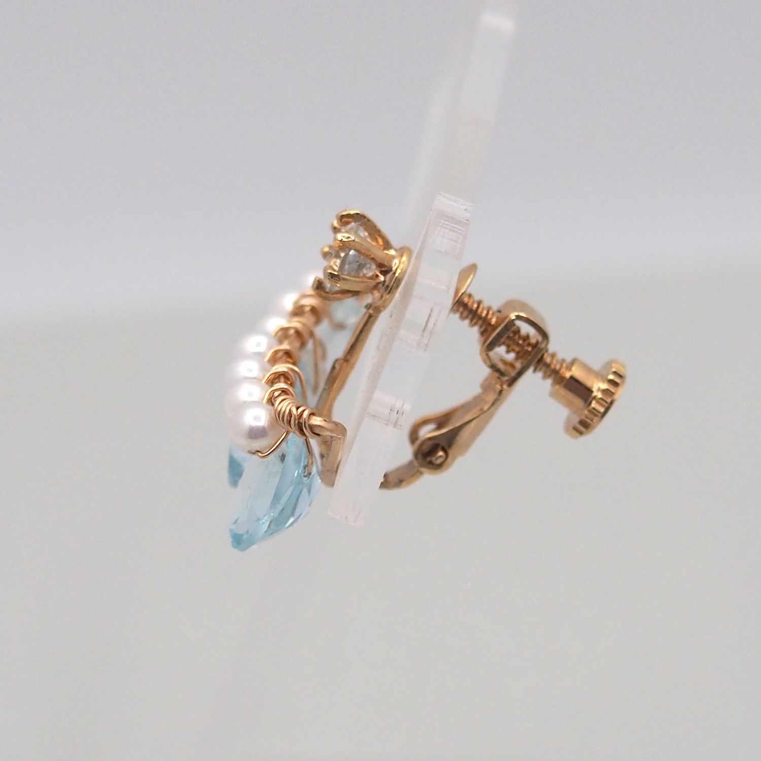 Blue topaz  bijoux the line -L ピアス・イヤリング　片耳売り