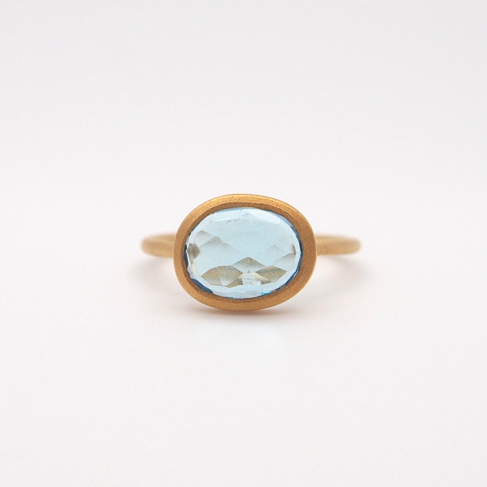 Blue topaz Ring　1点もの SV×K18GP