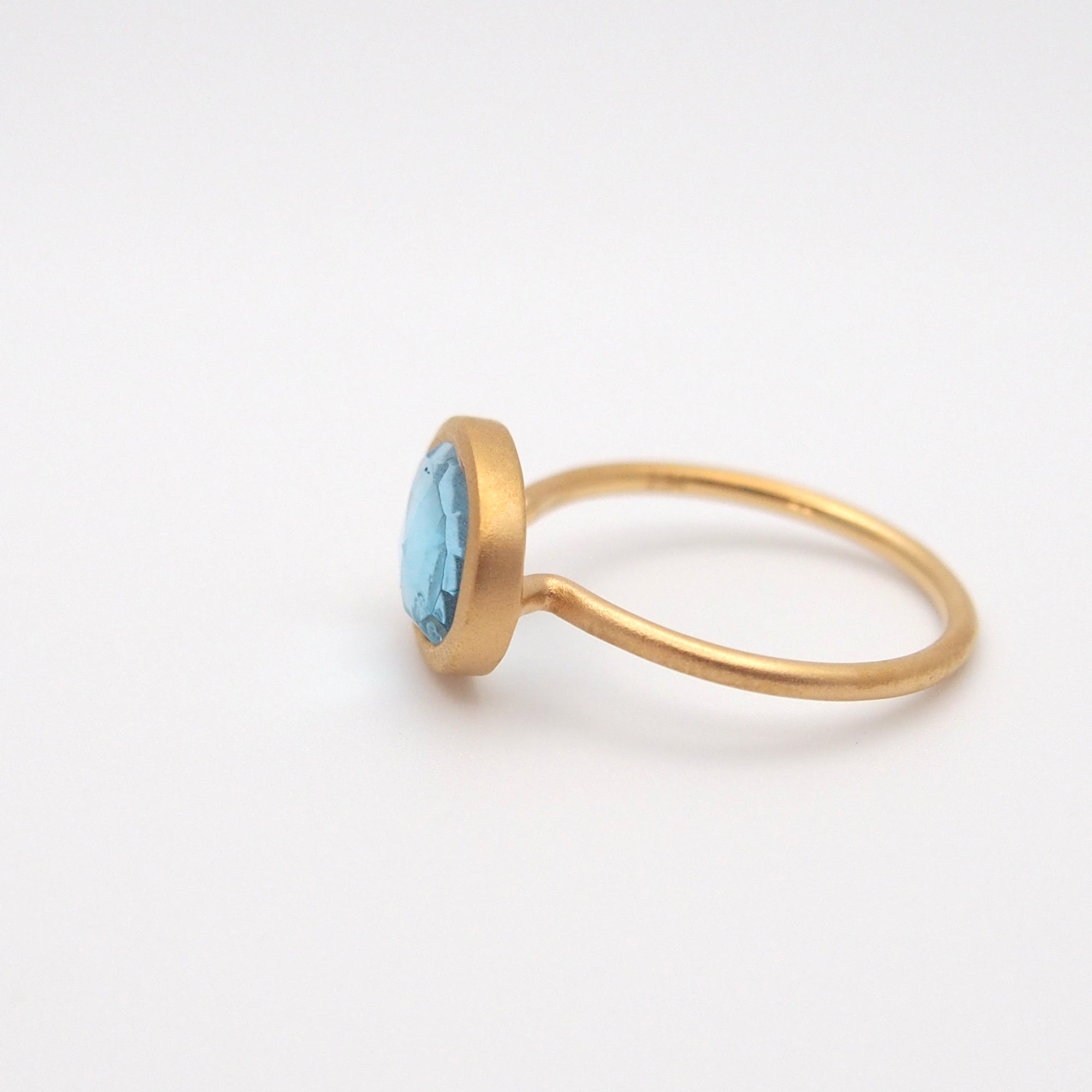 Blue topaz Ring　1点もの SV×K18GP