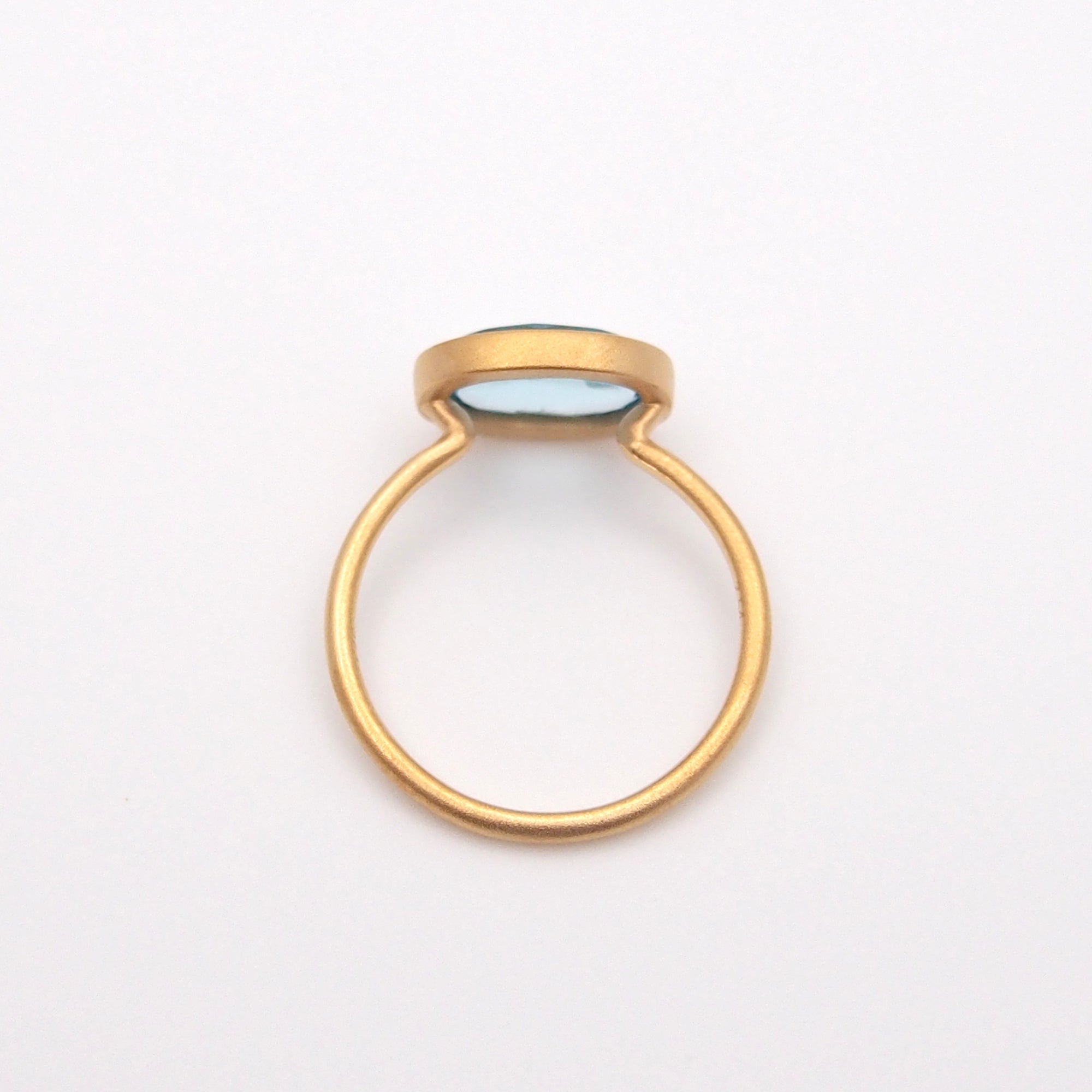 Blue topaz Ring　1点もの SV×K18GP