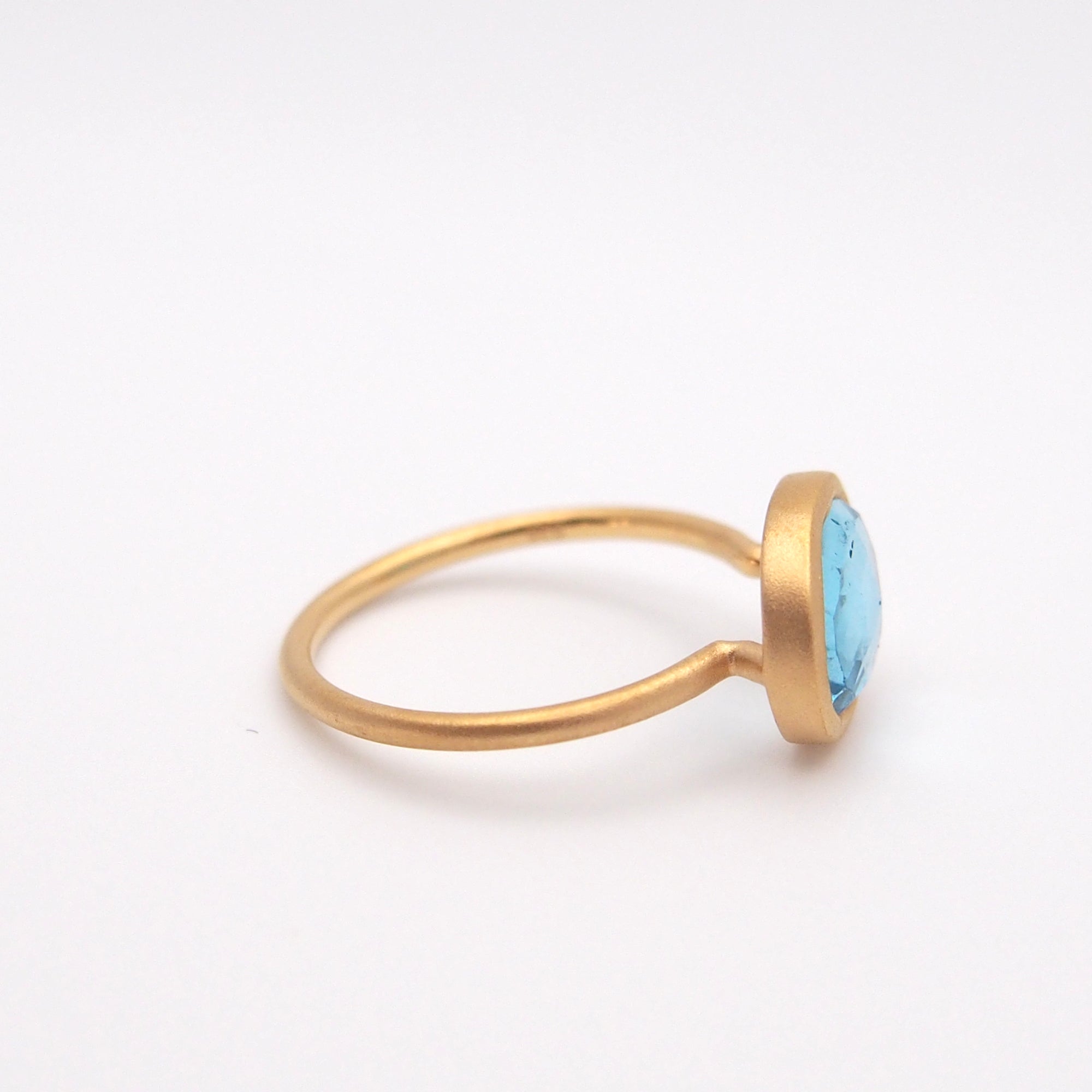Blue topaz Ring　1点もの SV×K18GP