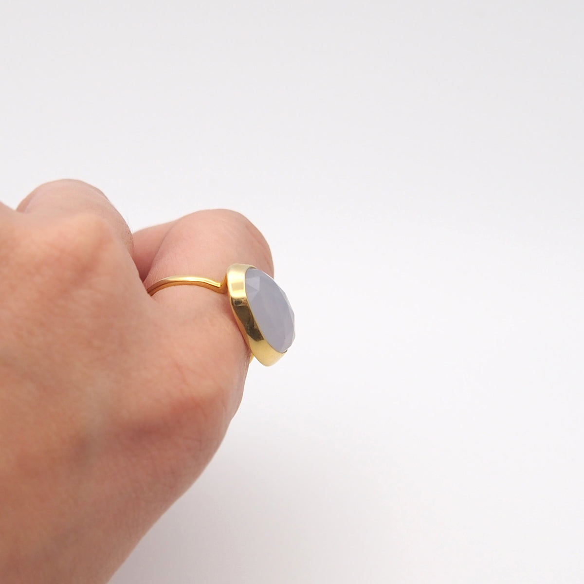 Chalcedony Ring_1　 SV×K18GP